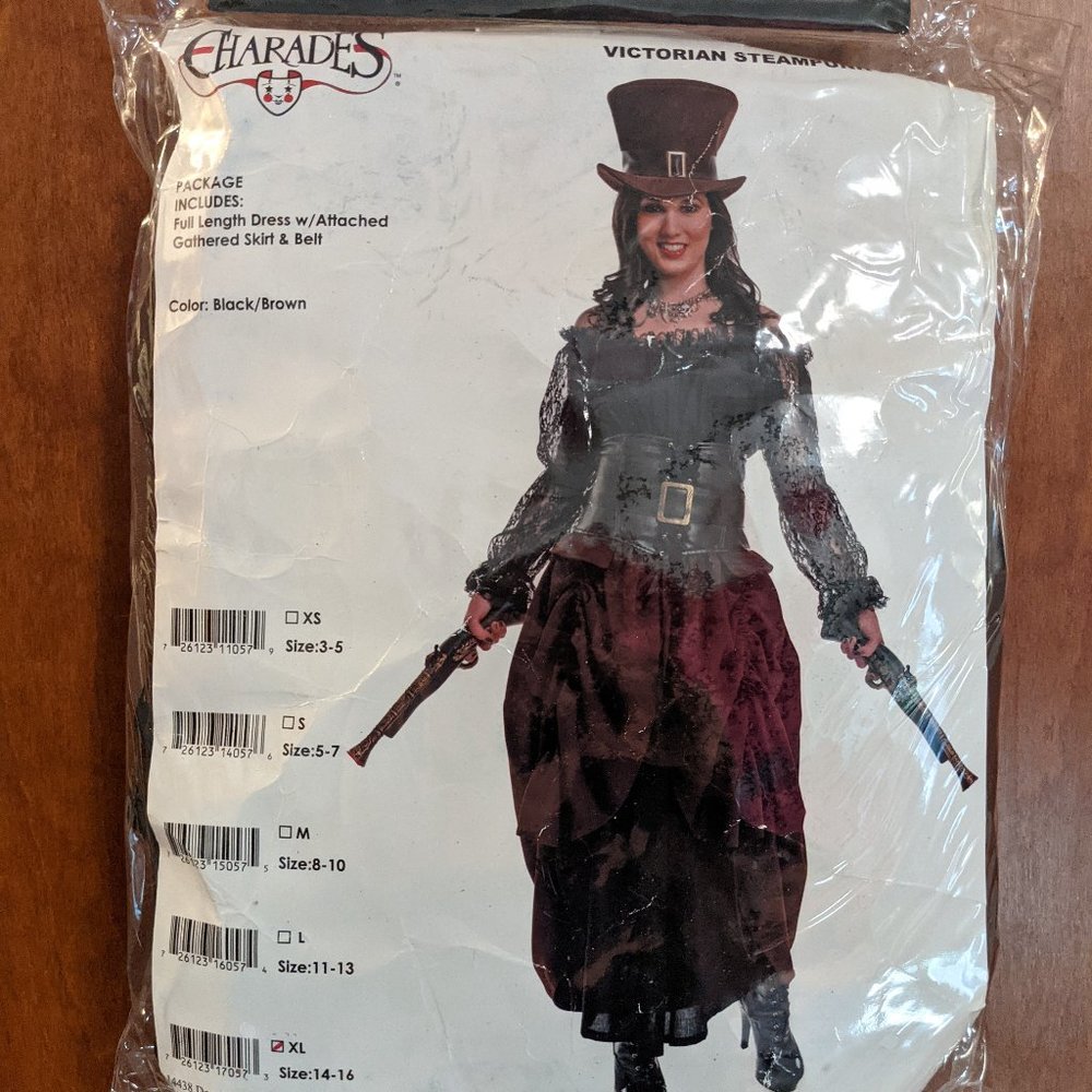 Charades Victorian Steampunk Adult Costume, XL